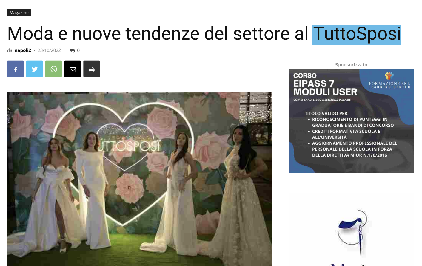 Scopri di più sull'articolo Moda e nuove tendenze del settore al TuttoSposi – Napolivillage.com