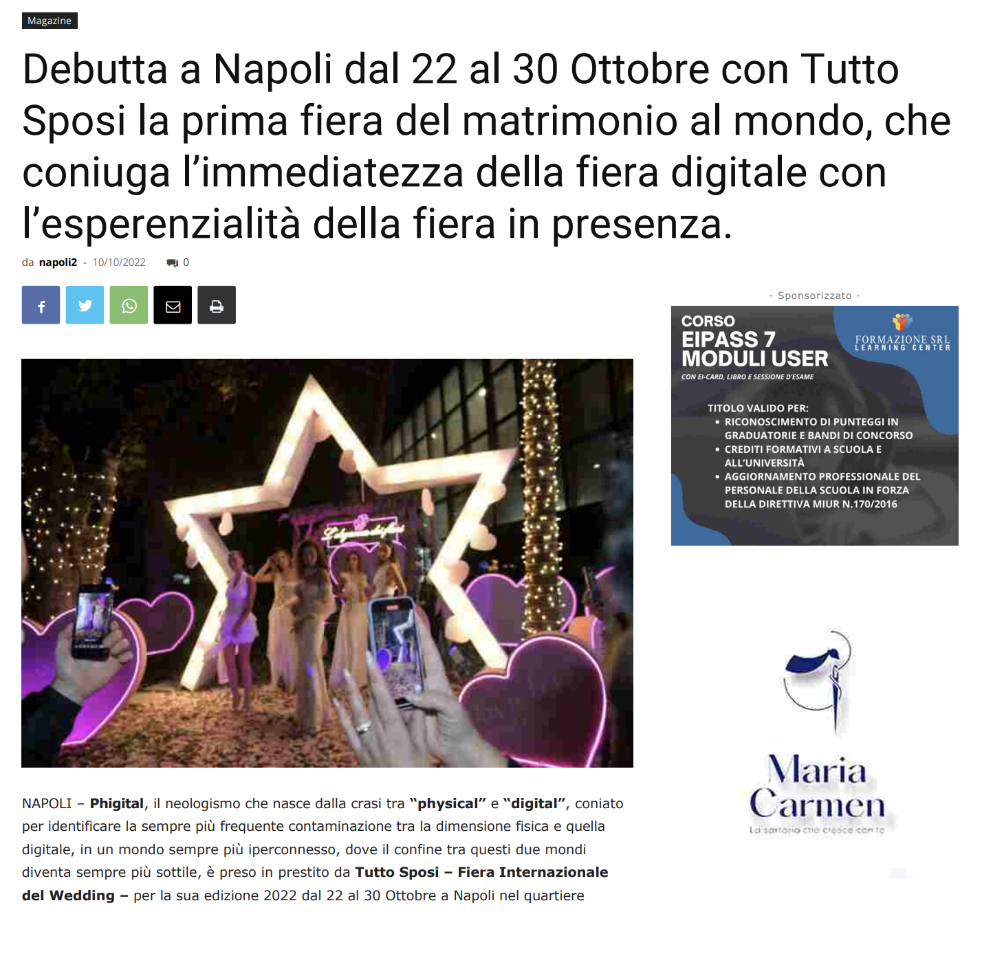 Scopri di più sull'articolo Debutta a Napoli dal 22 al 30 Ottobre con Tutto Sposi la prima fiera del matrimonio al mondo, che coniuga l’immediatezza della fiera digitale con l’esperenzialità della fiera in presenza. – Napolivillage.com
