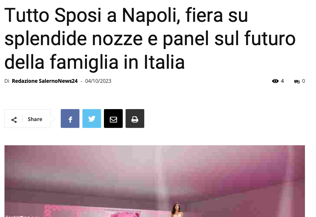 Scopri di più sull'articolo Tutto Sposi a Napoli, fiera su splendide nozze e panel sul futuro della famiglia in Italia