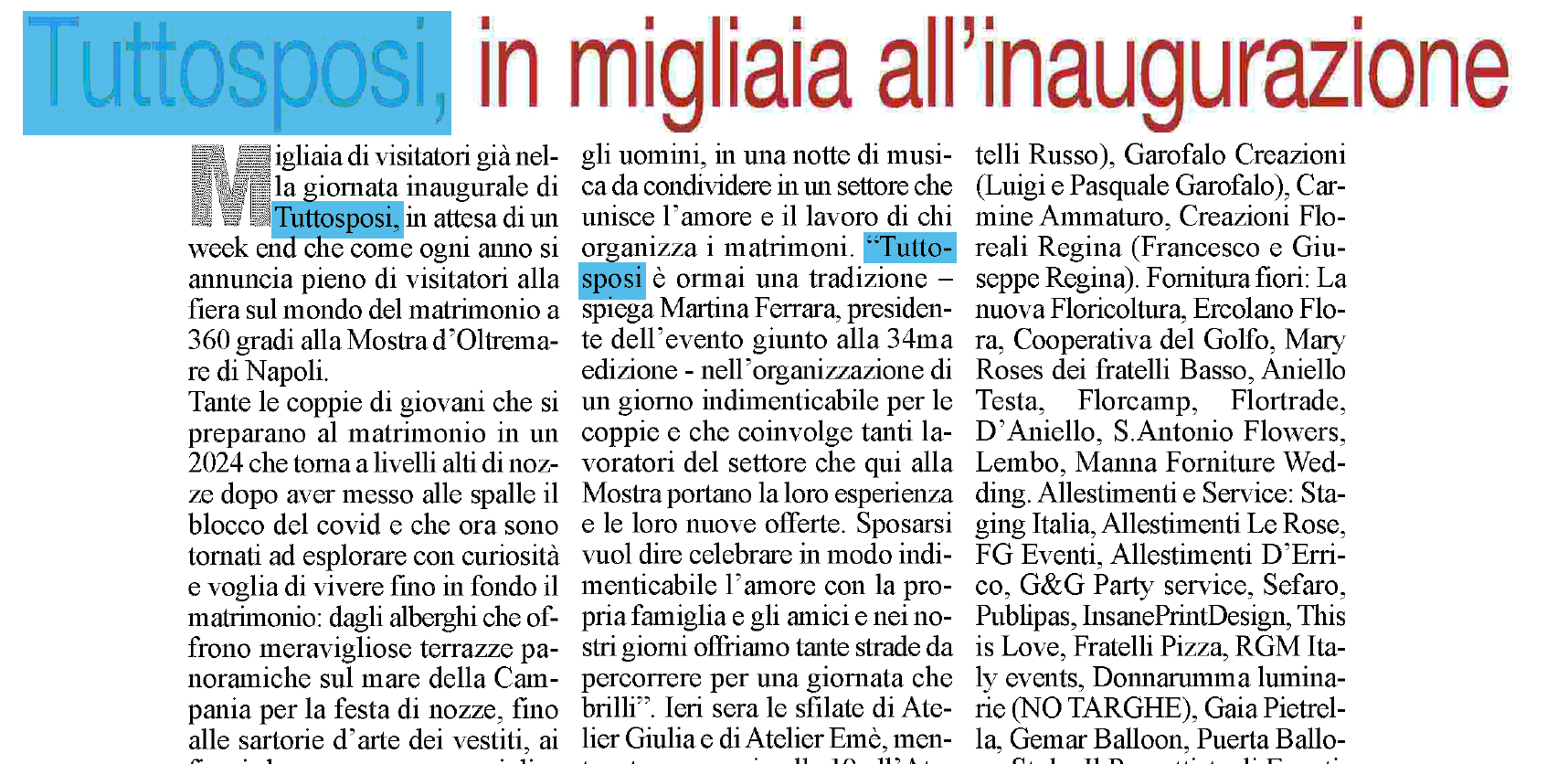 Scopri di più sull'articolo Tuttosposi, in migliaia all’inaugurazione