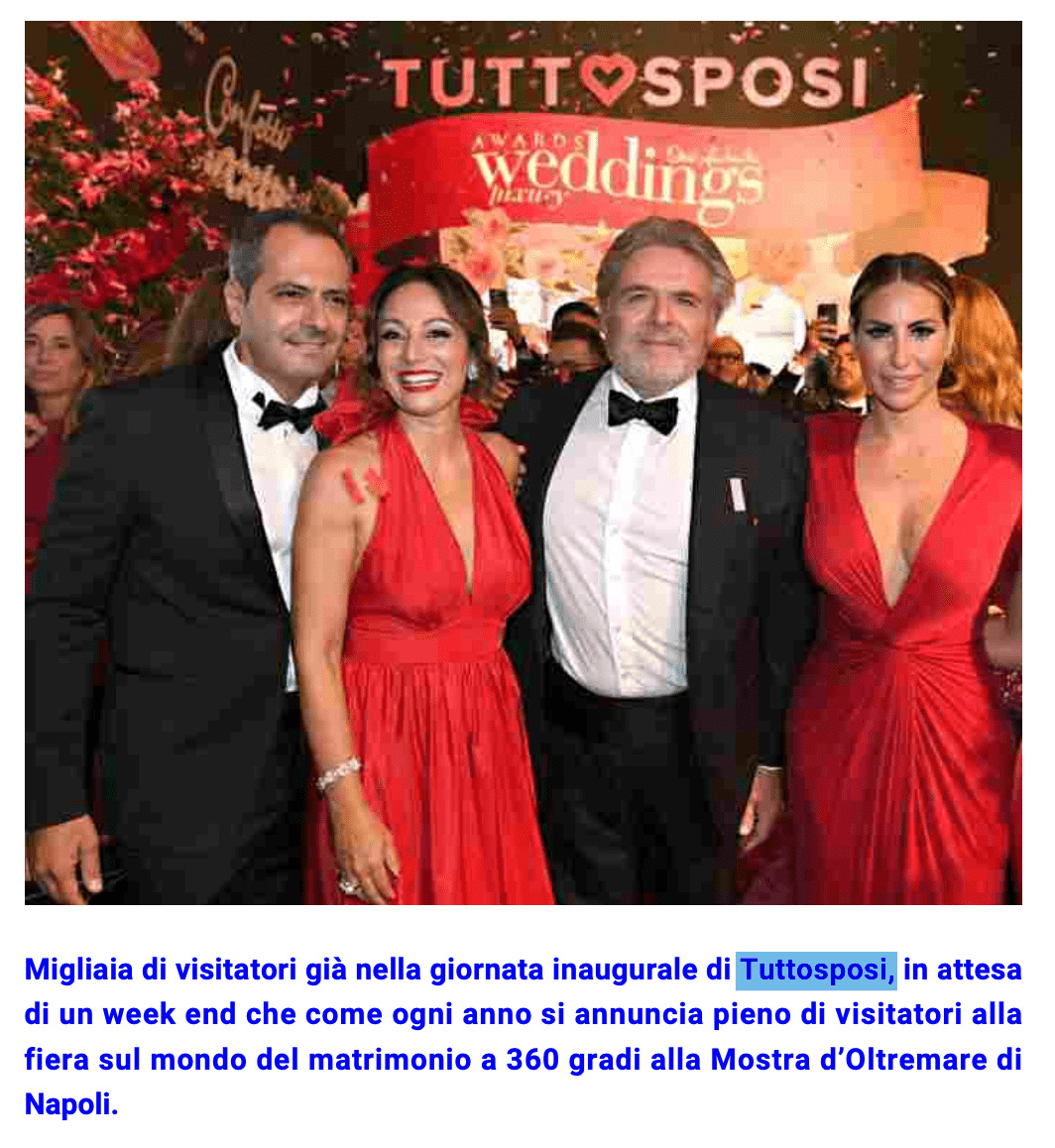 Scopri di più sull'articolo Tuttosposi e Wedding Luxury, un matrimonio riuscito
